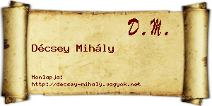 Décsey Mihály névjegykártya