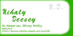 mihaly decsey business card